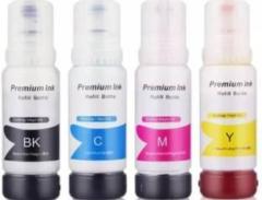 Printcare 001 & 003 Refill Ink Use in Epson EcoTank L3151 Printer Cyan, Magenta, Yellow Black 70 ML Each Bottle Black + Tri Color Combo Pack Ink Bottle