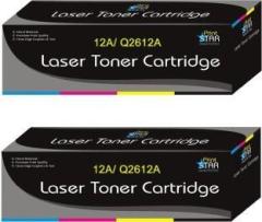 Printstar 12A / Q2612A Compatible for HP 12A Toner Cartridge For HP LaserJet 1010, 1012, 1015, 1018, 1020, 1022, 1022n, 3020, 3030 Pack Of 2 Black Ink Toner