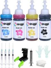 Quink 805 HP cartridge REFILL KIT hp printer HP Deskjet 1210, 1211, 1212, 1213, 2330, 2331 Black + Tri Color Combo Pack Ink Bottle