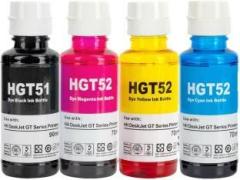 Quink HP GT51 GT52 Compatible for HP Printer 115, 310, 315, 316, 319, 410, 415, 419, 500, Black + Tri Color Combo Pack Ink Bottle