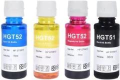 Quink Ink For Use In HP InkJet GT5810 & GT5820 Printers BLACK 90 ML AND C/M/Y 70 ML Black + Tri Color Combo Pack Ink Bottle