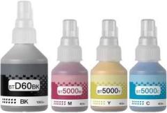 R C Print Brother Ink BT6000BK / BT5000 DCP T300, T500W, T700W, MFC T800W Black + Tri Color Combo Pack Ink Bottle