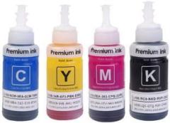 R C Print Compatible Ink For EPSON T664 L100, L110, L130, L200, Black + Tri Color Combo Pack Ink Bottle