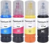 R C Print Ink For EPSON 003 001 L3110, L3150, L4150, L4160, L5190, L6160 Black + Tri Color Combo Pack Ink Bottle