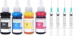 R C Print Ink Refill For HP DeskJet 2723 Multi function WiFi Color Printer Black + Tri Color Combo Pack Ink Bottle