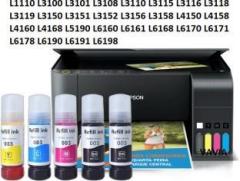 Ramke High Quality Ink for 001, 003, L3200, L3210, L3211, L3215, L3216, L3250, L3252 Black + Tri Color Combo Pack Ink Bottle