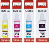 Ravaria GI 790 Ink For Canon G1000 G1010 G1100 G2000 G2002 G2010 G2012 G3000 G3010 G4000 Black + Tri Color Combo Pack Ink Bottle