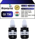 Ravaria GI 790 Ink For Canon G1000 G1010 G1100 G2000 G2002 G2010 G2012 G3000 G3010 G4000 Black Twin Pack Ink Bottle