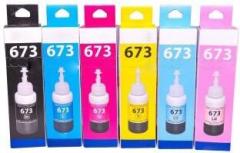 Realcart Ink T673 Multicolor Black + Tri Color Combo Pack Ink Bottle