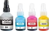 Rt D60BK T5000 Multicolour Refil Ink For Brother Tank Printers Black + Tri Color Combo Pack Ink Bottle