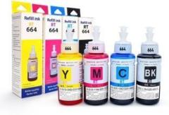 Rt T664 Ink Set For Epson L130, L380, L210, L220, L310, L350Printers Black + Tri Color Combo Pack Ink Bottle