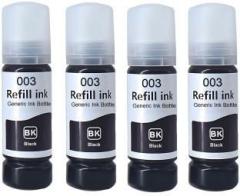 Salty 003, 001 Refill Ink for L3110, L3150, L3250, L3252, L3115, L3116 Printer Pack of 4 Black Ink Bottle