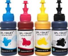 Splashjet Sublimation Ink for Epson Printer L130, L360, L361, L210, L220, L380, L385, L1300 4 Colour PA1094 Black + Tri Color Combo Pack Ink Bottle