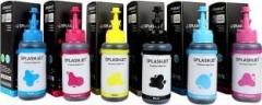 Splashjet T673 Refill Ink for L805, L800, L1800, L810 Black + Tri Color Combo Pack Ink Bottle