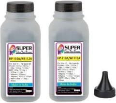 Superc HP 110A / W1112A Toner Cartridge Refill Pack Of 2 Bottle With Nozlle 80 gms Black Ink Toner Powder