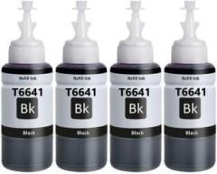 Teqbot 664 Compatible Black Ink Pack of 4 For Epson Printer L100, L110, L130, L200, L210, L220, L300, L310, L355, L360, L361, L365, L380, L385, L455, L555, L565, L1300 Black Ink Bottle