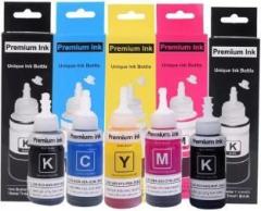 Tequo T664 Ink For Epson L130, L380, L210, L220, L310, L350 Printers x 5 Black + Tri Color Combo Pack Ink Bottle