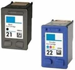 Trendvision 21 & 22 Combo Ink Cartridge for USE in HP Inkjet 915, Deskjet 3940, D2360, D2460, F380, F4185, Officejet 4355, J5508, PSC 1410 HP Officejet J3608 HP PSC 1410 PRINTERS Black + Tri Color Combo Pack Ink Cartridge