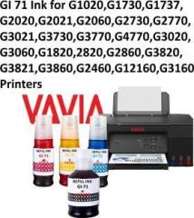 Vavia G Series GI 71 Ink Compatible Canon G1020, G2020, G2021, G2060 Black + Tri Color Combo Pack Ink Bottle