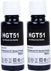 Verena HGT51/HGT52 Refill ink compatible For HP 310 315 319 410 415 419 printers 90ML Black Twin Pack Ink Bottle