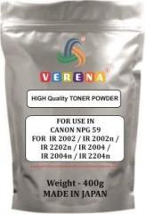 Verena High Quality Toner Powder 400G for use in Canon Npg 59 Ir2002, Ir2002n, Ir2202n, Ir2004, Ir2004n, Ir2204n Black Ink Toner Powder