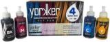 Yorkker Sublimation Inkjet Ink DXT SUB For Heat Transfer Printing On Mugs, Mobile Cases, Polyester T Shirts Etc Suitable For Epson Printers Like L130, L360, L361, L210, L220, L380 70 G Each Black + Tri Color Combo Pack Ink Bottle