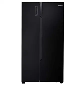 Amazonbasics 690 Litres Black Glass Finish Frost Free Side by Side Refrigerator