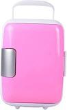 Calandis 4 Litres Mini Fridge Car Refrigerators Portable Ac/Dc Powered Cooler Pink