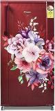 Candy 175 Litres 2 Star Red Arden Direct Cool Single Door Refrigerator With Floral Pattern, Toughened Glass Shelves
