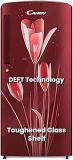 Candy 185 Litres 2 Star Red Lily Direct Cool Single Door Refrigerator With Floral Design, Stabilizer Free Operation & Glossy Finish