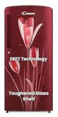 Candy 185 Litres 2 Star Red Lily Direct Cool Single Door Refrigerator With Floral Design, Stabilizer Free Operation & Glossy Finish