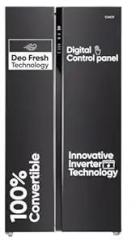 Candy 602 Litres Smart Choice GE Black Frost Free Side By Side Refrigerator With 100% Convertible Technology, Digital Control Panel And Magic Convertible Cooling 2 door