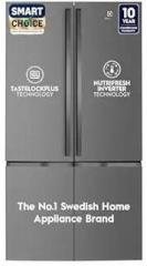 Electrolux 600 Litres SmartChoice Frost Free Inverter French Door Refrigerator, TasteLockPlus Technology, FlexStor, Matte Dark Grey Stainless Steel, UltimateTaste 700, EQE6000A B