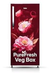 Haier 190 Litres 2 Star HED 202RV P Direct Cool Single Door Refrigerator | Large Veg Box|Fast Ice Making | Longer Cooling Retention | Easy Clean Back