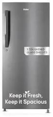 Haier 190 Litres 4 Star HED 204DS P Direct Cool Single Door Refrigerator | 3 Toughened Glass Shelves | Fast Ice Making In Just 60 Minutes | Large Veg Box| Easy Clean Back