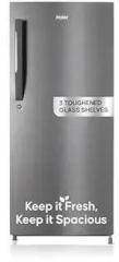 Haier 190 Litres 5 Star HED 205DS P Direct Cool Single Door Refrigerator | 3 Toughened Glass Shelves | Fast Ice Making In Just 60 Minutes | Large Veg Box| Easy Clean Back