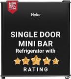 Haier 42 Litres Black Steel Mini Refrigerator With Direct Cool Technology Single Door Design, Energy Efficient, Compact Size Ideal For Home, Office, And Dorm Rooms