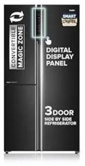 Haier 598 Litres 3 Star SmartChoice HRT 683GK 3 Door Side By Side Frost Free Refrigerator | Expert Inverter Technology | Digital Display Panel | Jumbo Ice Maker | Deo Fresh Technology