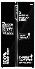 Haier 602 Litres 3Star HRS 682KGU1 2 Door Premium Glass Side By Side Frost Free Refrigerator|100% Convertible|Wi Fi|Expert Inverter Technology|Digital Display Panel|Triple Twist Ice Maker