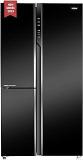 Haier 628 Litres Black Glass Frost Free Side By Side Refrigerator With Magic Cooling Technology