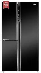 Haier 628 Litres Black Glass Frost Free Side By Side Refrigerator With Magic Cooling Technology