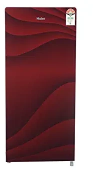 Haier 195 Litres 5 Star Direct Cool Single Door Refrigerator HRD 1955CWG E, Wave Glass Red