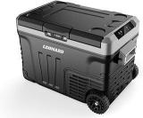 Leonard 50 Litres USA Car Automatic Fridge Black With Compressor 12 Volt, Vehicle Refrigerator With 12/24V DC 110 240V AC For Indian Cars, SUV, RV, Camping, Outdoor And Home Use