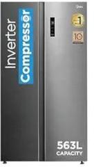 Midea 563 Litres MDRS710FGF46 Bru Steel Side By Side, Frost Free Refrigerator |Digital Display|Stabilizer Free Operation|Inverter Compressor