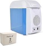 Robustt 7.5 Litres Mini Refrigerator Frost Free Compact And Portable With Pack Of 2 Capacity, Food Grade, Low Noise And Thickened Inner Liner, Suitable For Car Use Blue