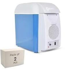 Robustt 7.5 Litres Mini Refrigerator Frost Free Compact And Portable With Pack Of 2 Capacity, Food Grade, Low Noise And Thickened Inner Liner, Suitable For Car Use Blue
