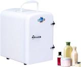 Rockwell 4 Litres Retro Mini Fridge And Warmer, AC/DC Portable Thermoelectric Cooler/Warmer For Skincare, Cosmetics, Beverage, Snacks & Medicine, Fits 6 Cans White