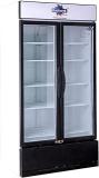 Rockwell 947 Litres RVC1100B Double Glass Door Visi Cooler, Internal LED, White