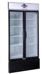 Rockwell 947 Litres RVC1100B Double Glass Door Visi Cooler, Internal LED, White