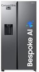 Samsung 633 Litres 3 Star, RS78CG8543S9HL, Frost Free, Double Door, Convertible 5 in 1 Digital Inverter, Side By Side Refrigerator With AI, WiFi & Water & Ice Dispenser